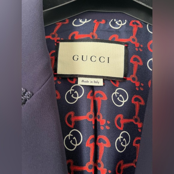 Gucci Navy Blue Single Breasted Blazer Jacket women’s size 38/ US 2 - Picture 7 of 16